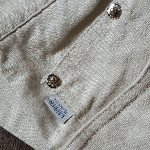 NWT Ralph Lauren Jean linen bermuda boulder ankle length pants size 14W cream - Picture 6 of 9
